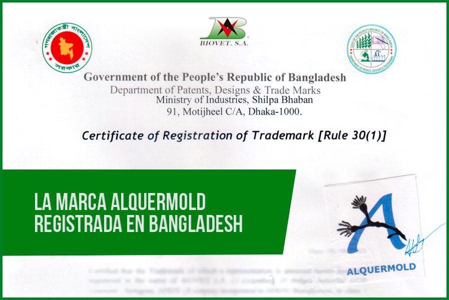 La marca Alquermold registrada en Bangladesh