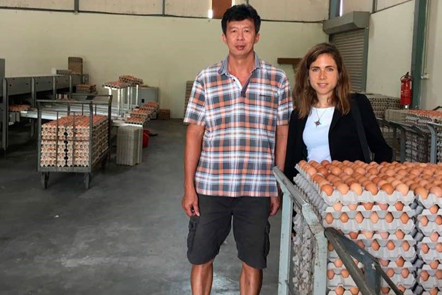 Un equipo técnico de Biovet visitó granjas de ponedoras en Malasia