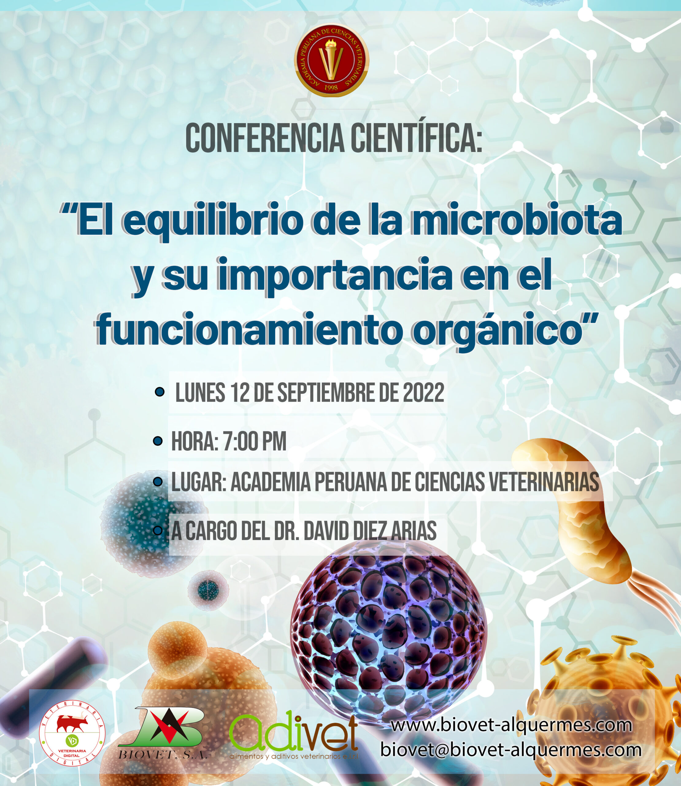 Conferencia académica: El equilibrio de la microbiota y su importancia en el funcionamiento orgánico