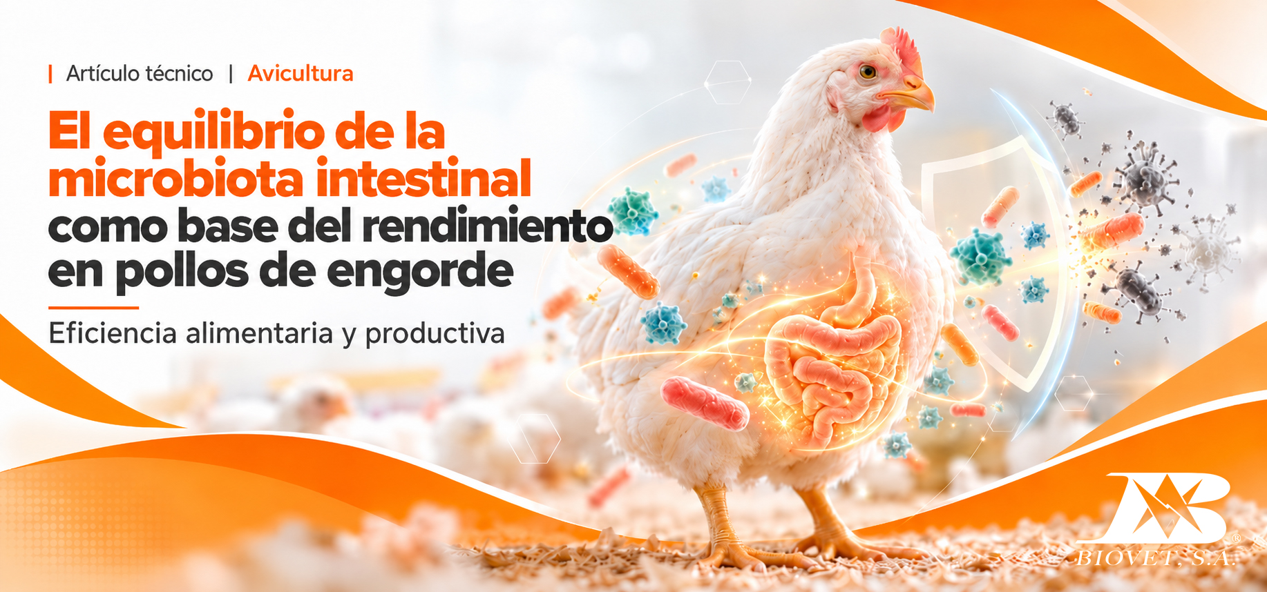 El equilibrio de la microbiota intestinal como base del rendimiento en pollos de engorde